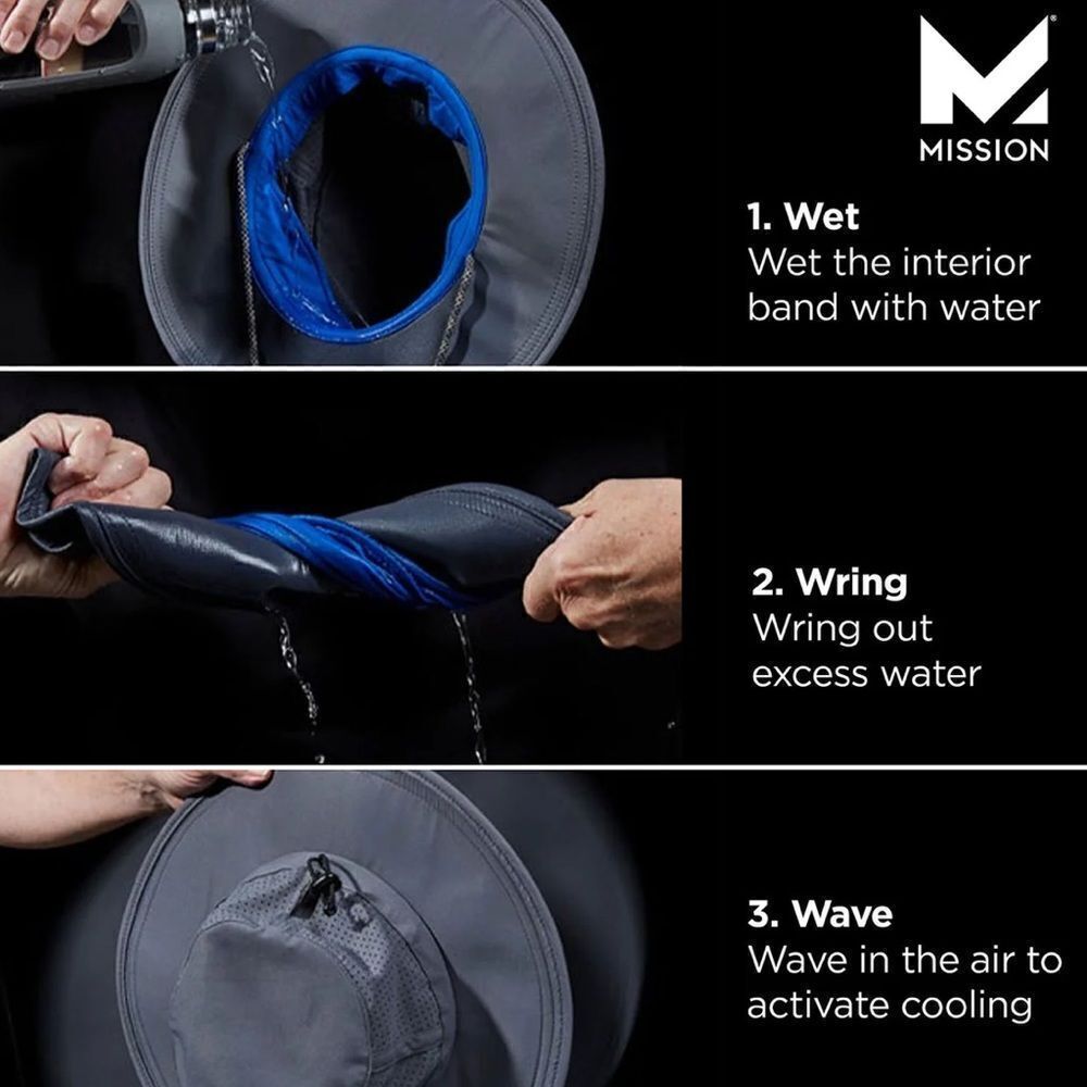 MISSION OS Unisex Blue Tropical UPF 50 Hydroactive Cooling Anywhere Boonie Hat - Picture 16 of 16
